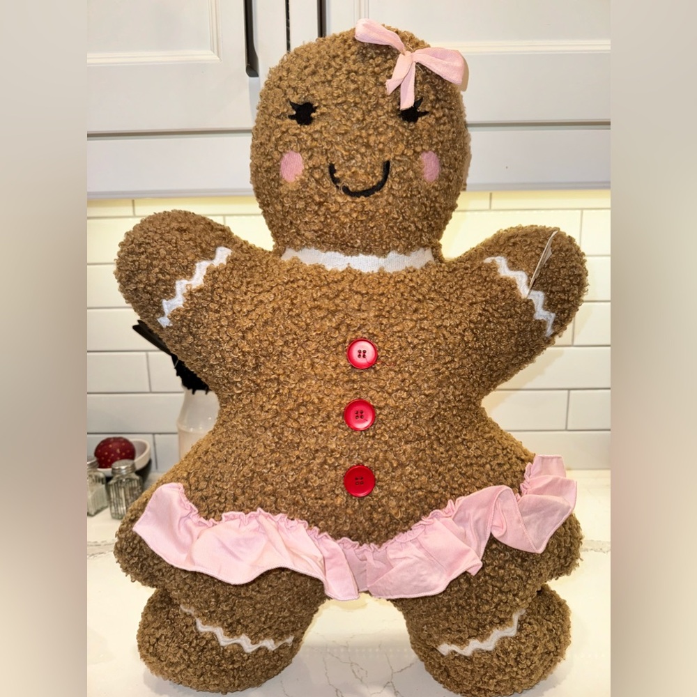 Large Gingerbread Pillow - Cupcakes and Cashmere